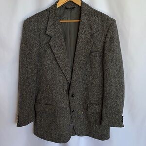 The Real Magee Men's Donegal Gray Tweed Jacket 100% Wool Size 42R EUC VTG
